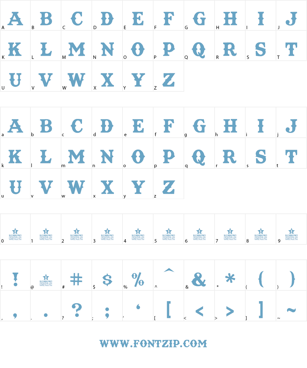 Texas Tango BOLD PERSONAL USE Font Character